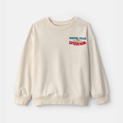 Boys ©Marvel Spider-Man French Terry Pullover Sweatshirt - White