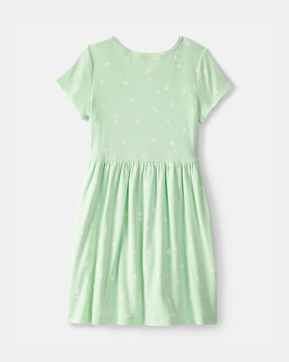 Girls Floral Short-Sleeve Dress - Green - Image 2
