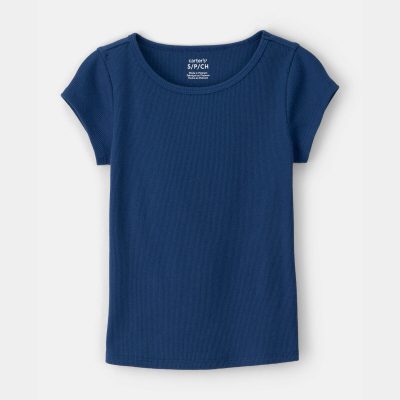 Girls Rib Top - Blue