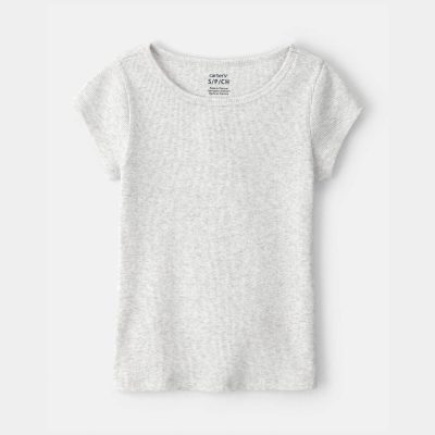 Girls Rib Top - Grey