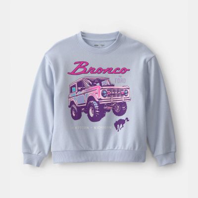 Girls Ford Bronco French Terry Pullover Sweatshirt - Blue