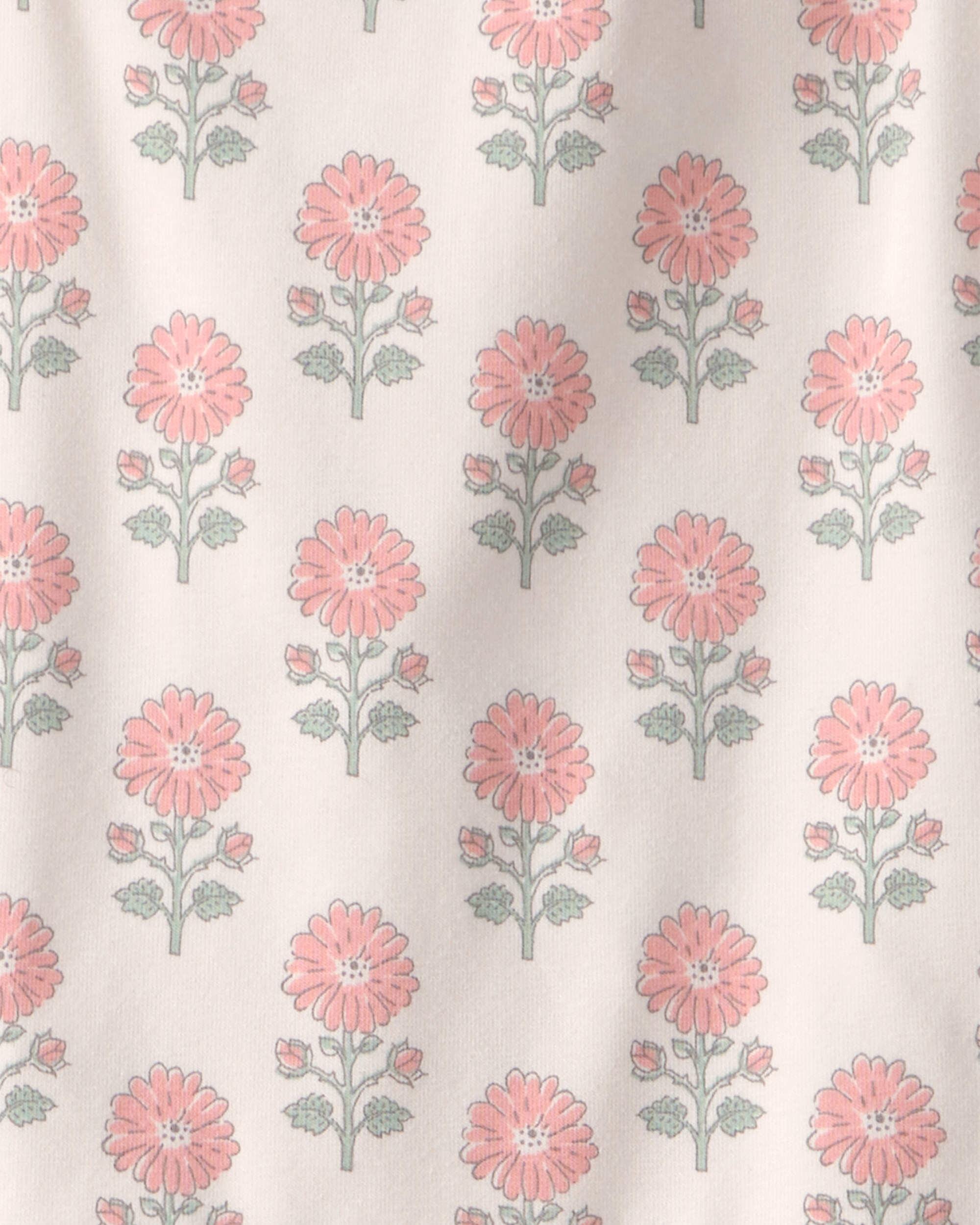 Girls Organic Cotton Tiered Dress in Rosebud Petal Print - Image 5