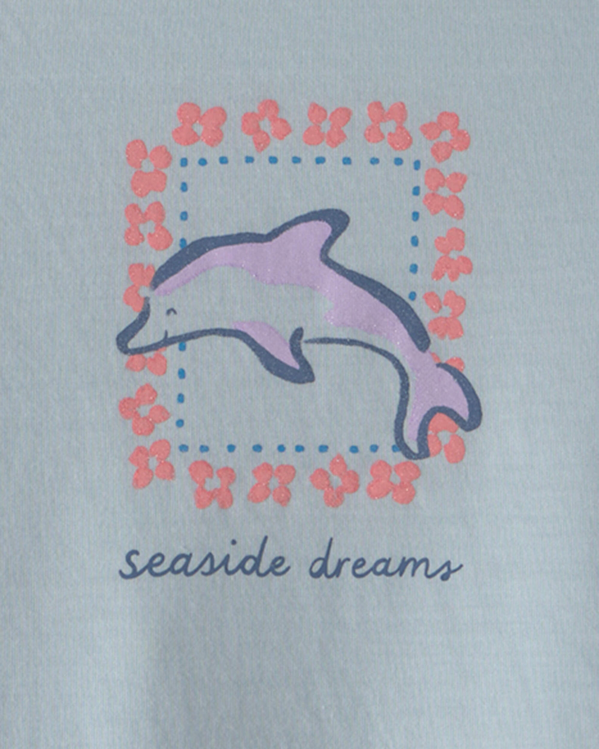 Girls 2-Piece Dolphin Sleeveless Pajama Set - Blue - Image 4