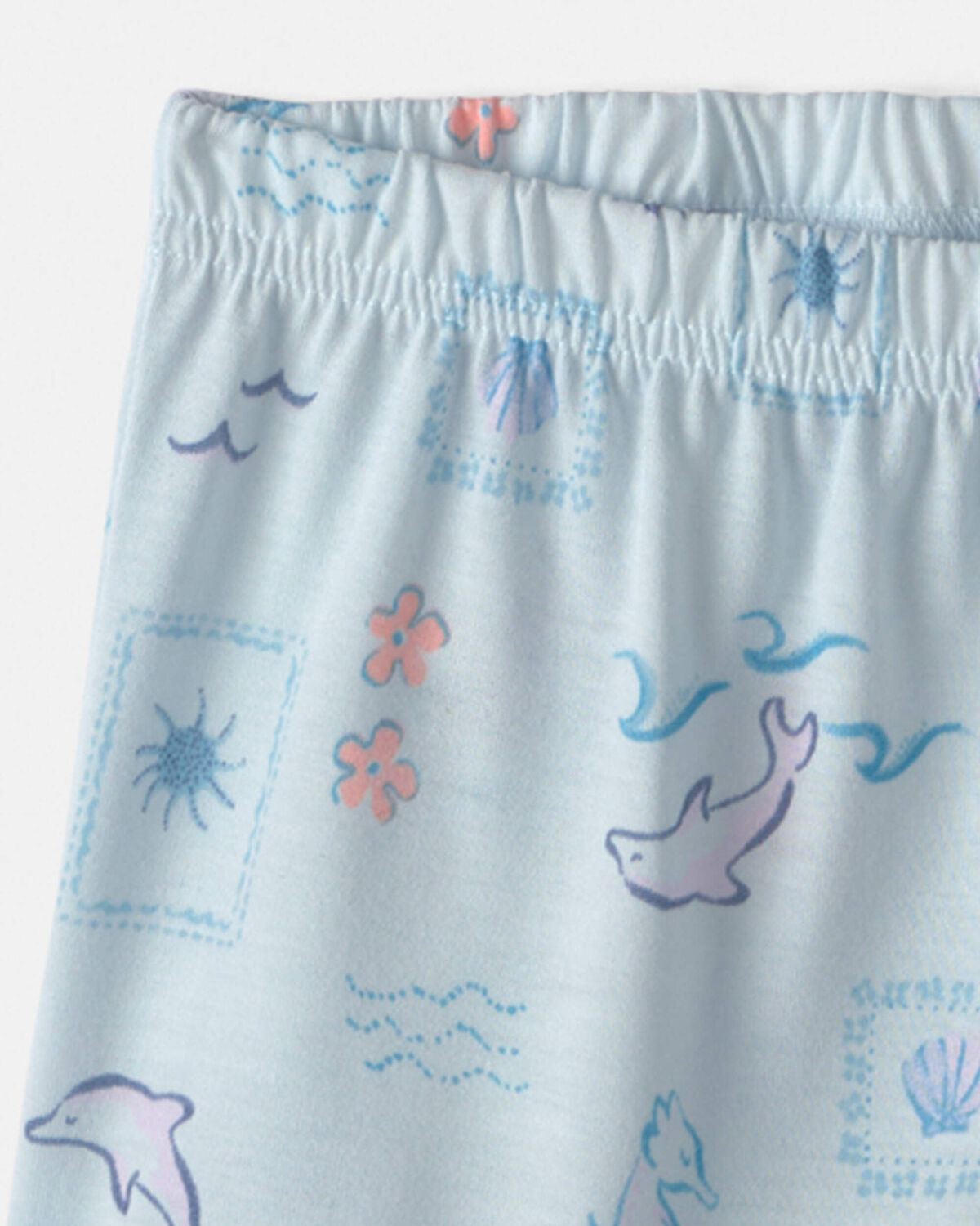 Girls 2-Piece Dolphin Sleeveless Pajama Set - Blue - Image 3