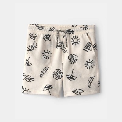 Boys Beach Pocket Shorts - Black/Ivory