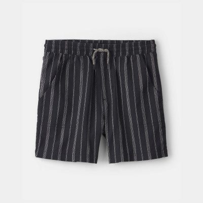 Boys Striped Shorts - Black