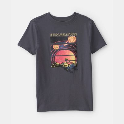 Boys Space Exploration Graphic Tee - Grey