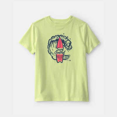 Boys 'Surf Central' Graphic Tee - Green