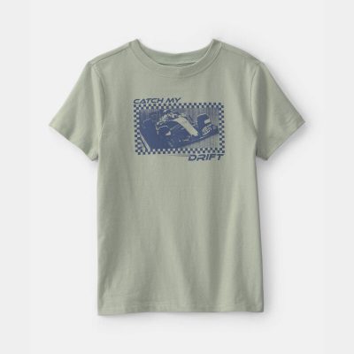 Boys 'Catch My Drift' Race Car Graphic Tee - Green