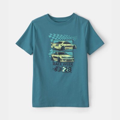 Boys Race Car Graphic Tee - Blue