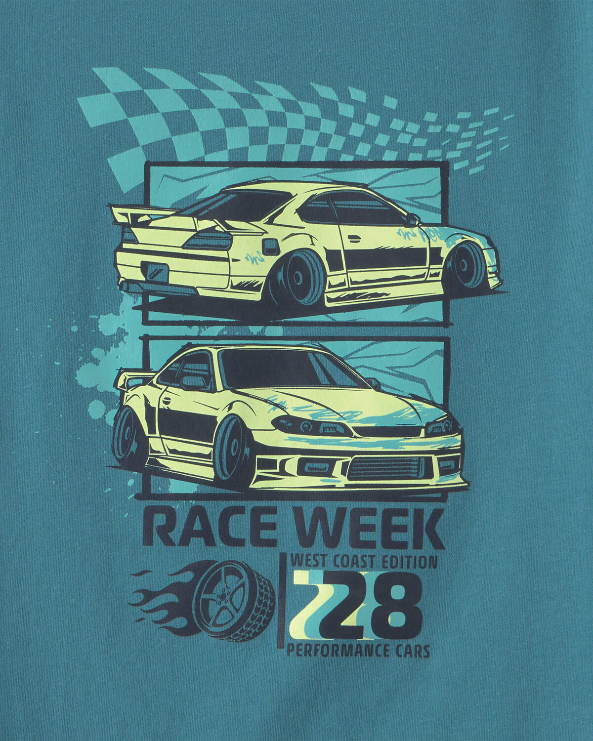 Boys Race Car Graphic Tee - Blue - Image 2
