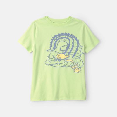 Boys Alligator Graphic Tee - Green