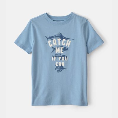 Boys Fish Graphic Tee - Blue