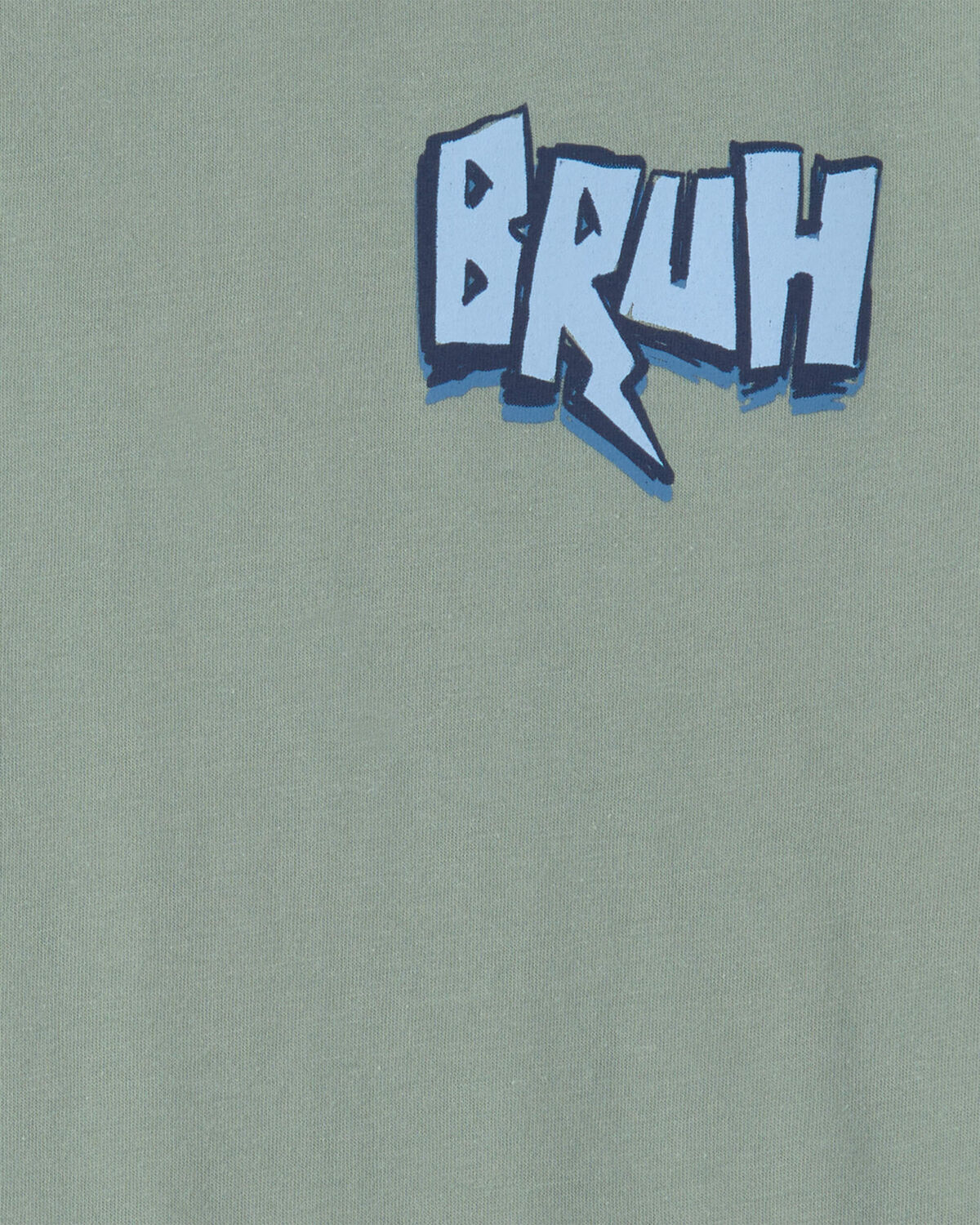 Boys 'Bruh' Graphic Tee - Green - Image 2