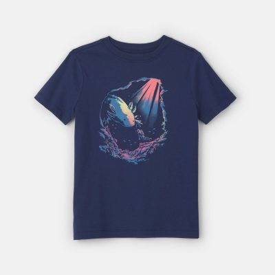 Boys Axolotl Graphic Tee - Navy