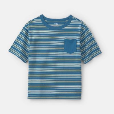Boys Striped Short-Sleeve T-Shirt - Blue
