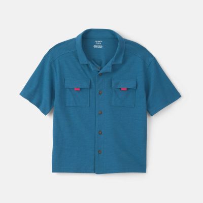 Boys Short-Sleeve Button-Down Shirt - Blue