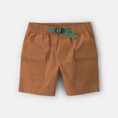 Boys Canvas Cargo Shorts - Brown