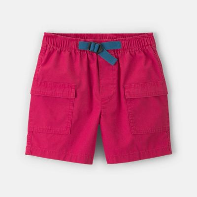 Boys Canvas Cargo Shorts - Red