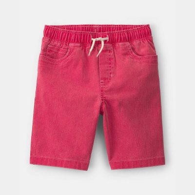 Boys Stretch Twill Shorts - Red