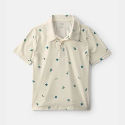 Boys Surf Active Polo Shirt - Ivory