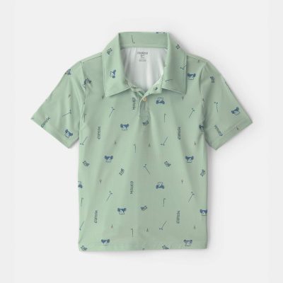 Boys Golf Active Polo Shirt - Green
