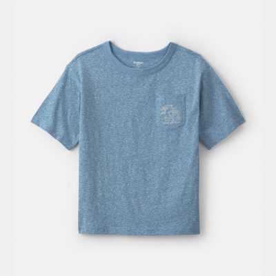 Boys 'State of Palm' Beach Embroidered Graphic Tee - Blue