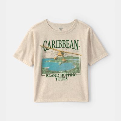 Boys 'Caribbean Island' Graphic Tee - Cream