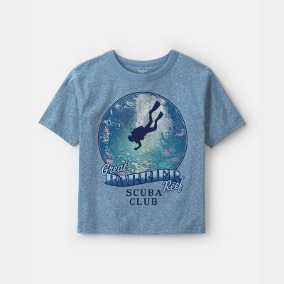 Boys 'Scuba Club' Graphic Tee - Blue