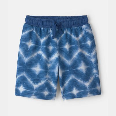 Boys Shibori French Terry Shorts - Blue
