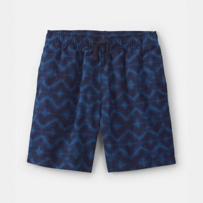 Boys Shibori Twill Cargo Shorts - Blue