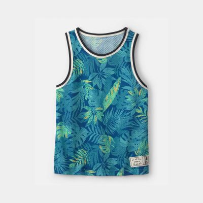 Boys Palm Mesh Muscle Tank - Teal