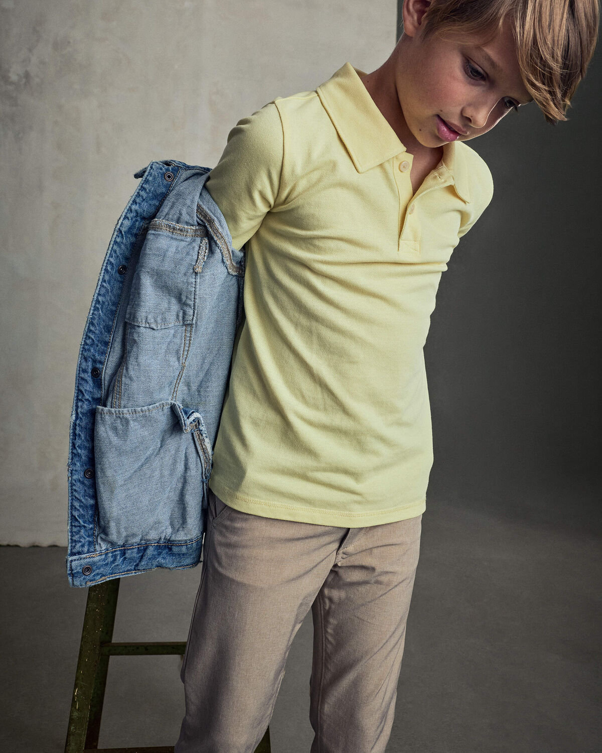 Boys Uniform Piqué Polo Shirt - Yellow - Image 2