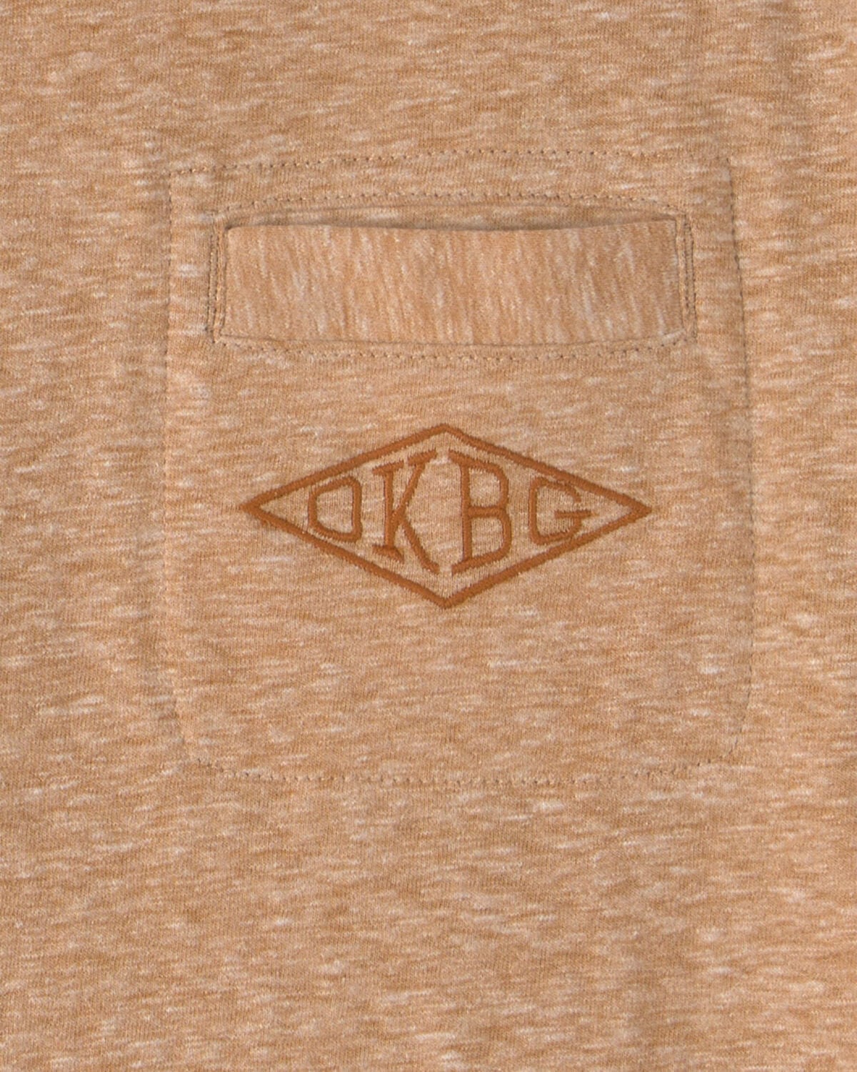 Kids OshKosh Logo Embroidered Pocket Graphic Tee - Tan - Image 3