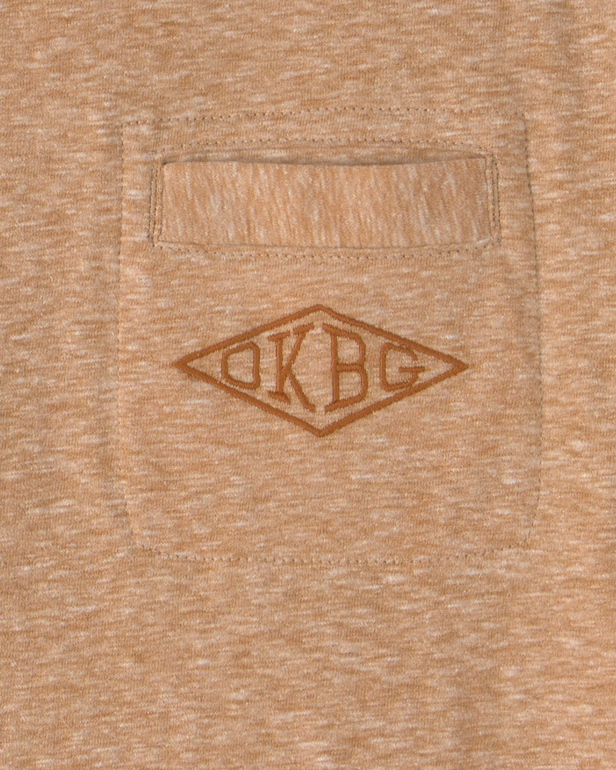 Kids OshKosh Logo Embroidered Pocket Graphic Tee - Tan - Image 4