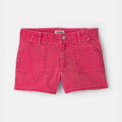 Girls Stretch Twill Shorts - Red