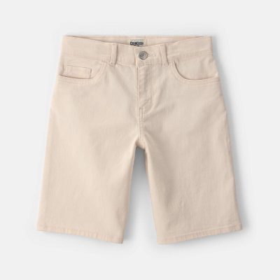 Girls Twill Baggy Shorts - Cream