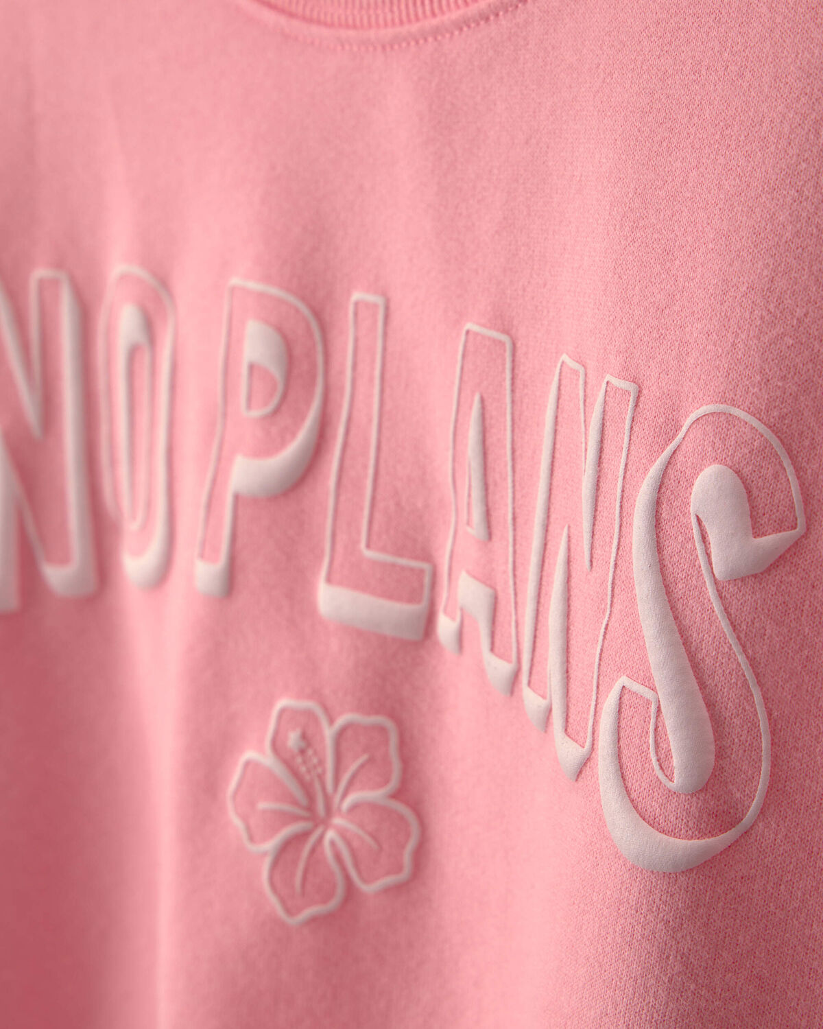 Girls 'No Plans' French Terry Top - Pink - Image 2