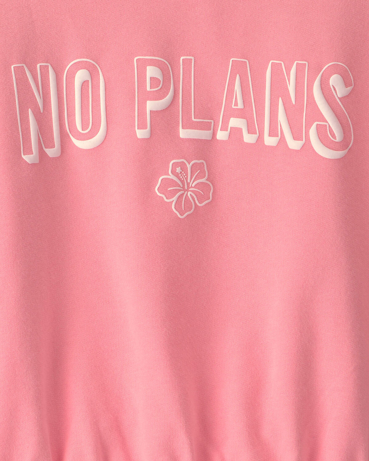 Girls 'No Plans' French Terry Top - Pink - Image 3