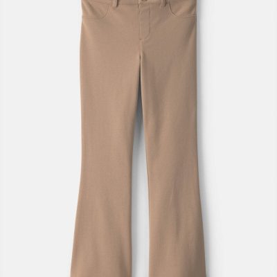 Girls Uniform Ponte Flare Pants - Khaki
