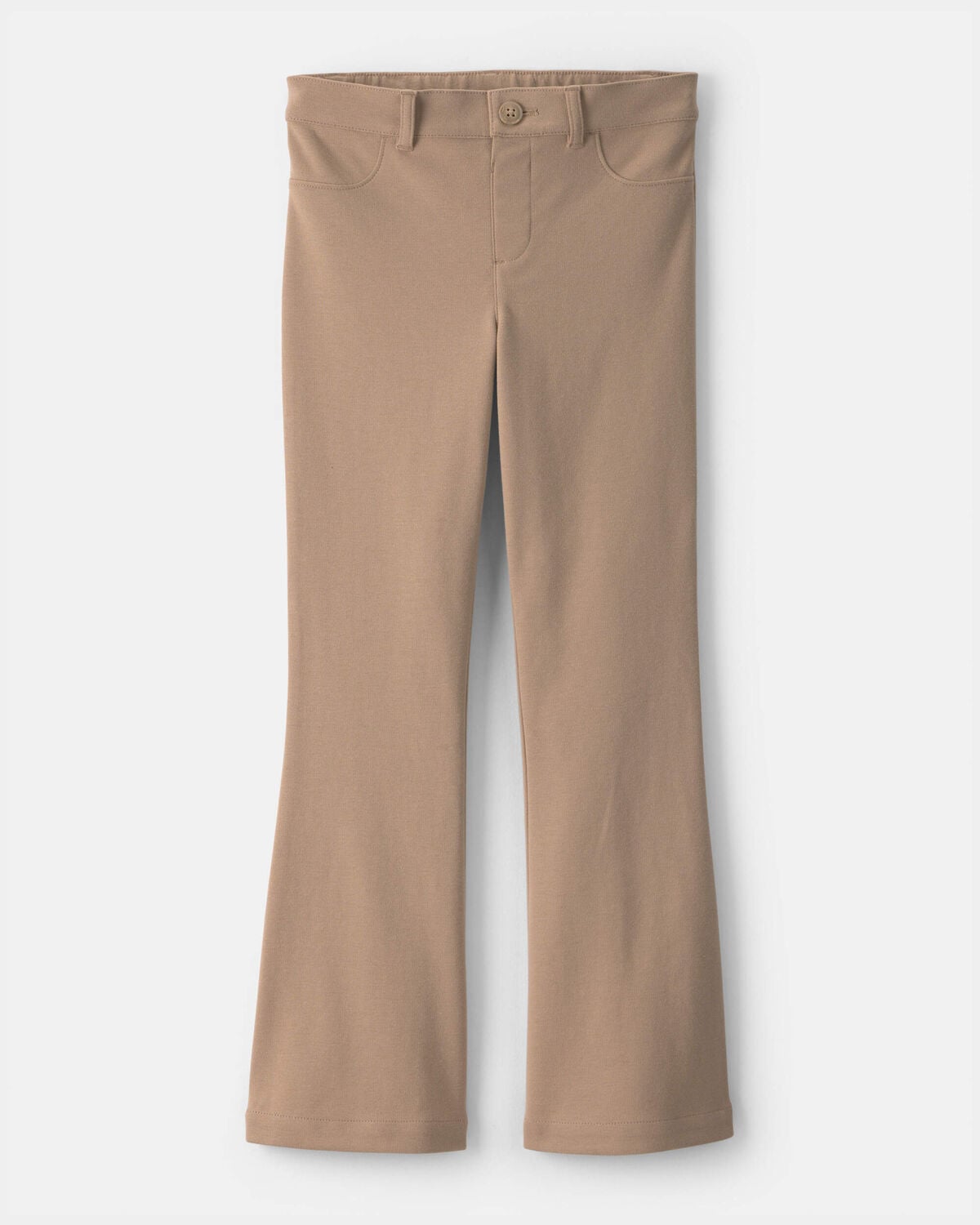 Girls Uniform Ponte Flare Pants - Khaki