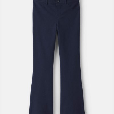 Girls Uniform Ponte Flare Pants - Navy