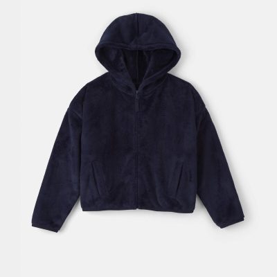 Girls Sherpa Zip-Up Jacket - Blue
