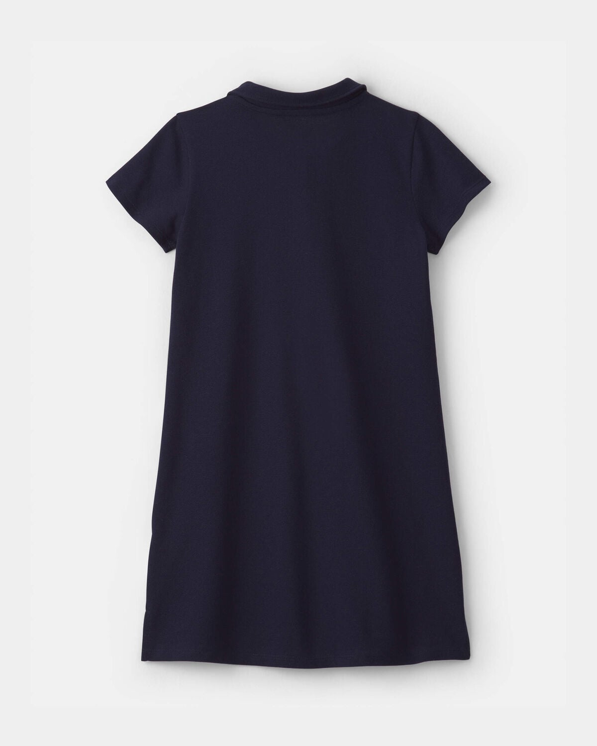 Girls Uniform Piqué Short-Sleeve Dress - Navy - Image 2