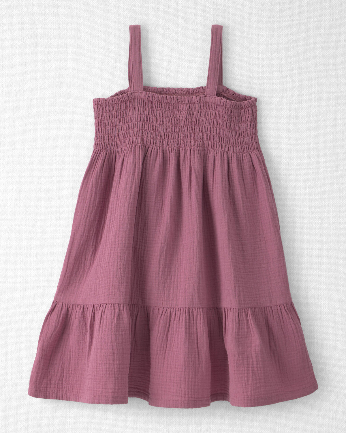 Girls Organic Cotton Smocked Gauze Dress - Image 2
