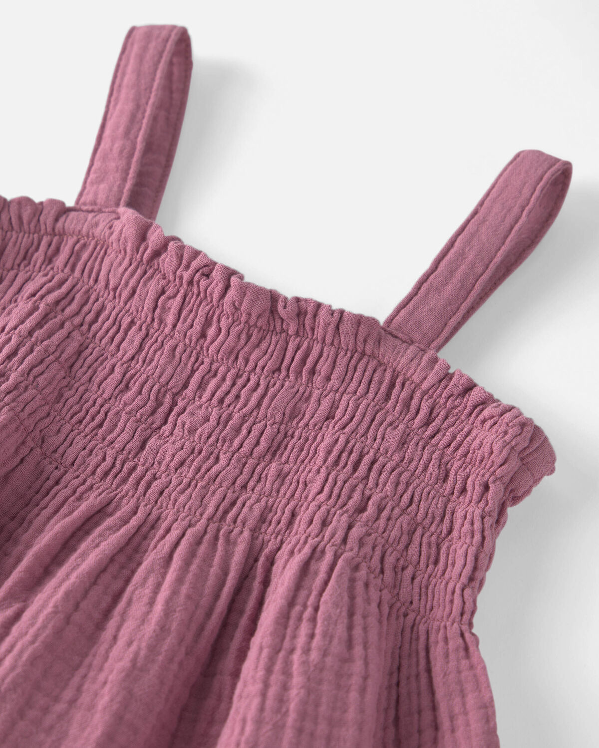 Girls Organic Cotton Smocked Gauze Dress - Image 3