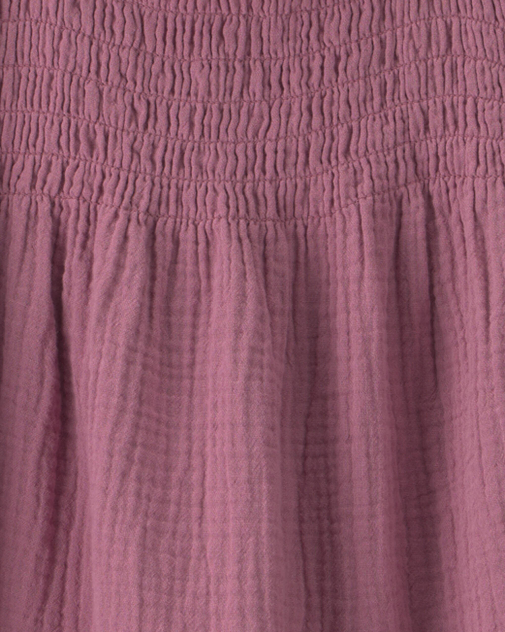 Girls Organic Cotton Smocked Gauze Dress - Image 5