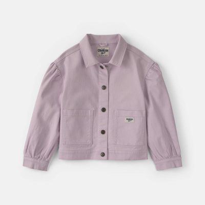 Girls Twill Bomber Jacket - Purple
