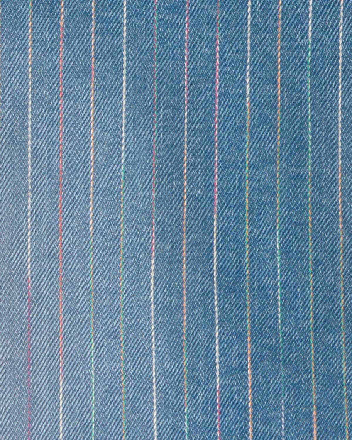 Girls Rainbow Stripe Denim Wrap Skort - Medium Wash - Image 4