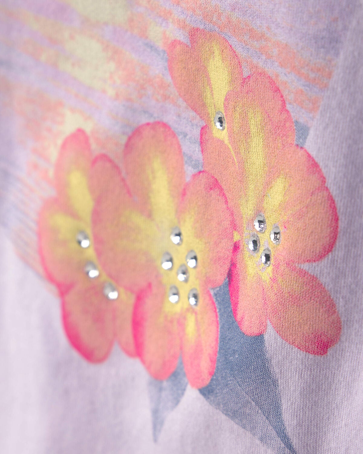 Girls Floral Dolphin Oversized Graphic Tee - Purple - Image 2